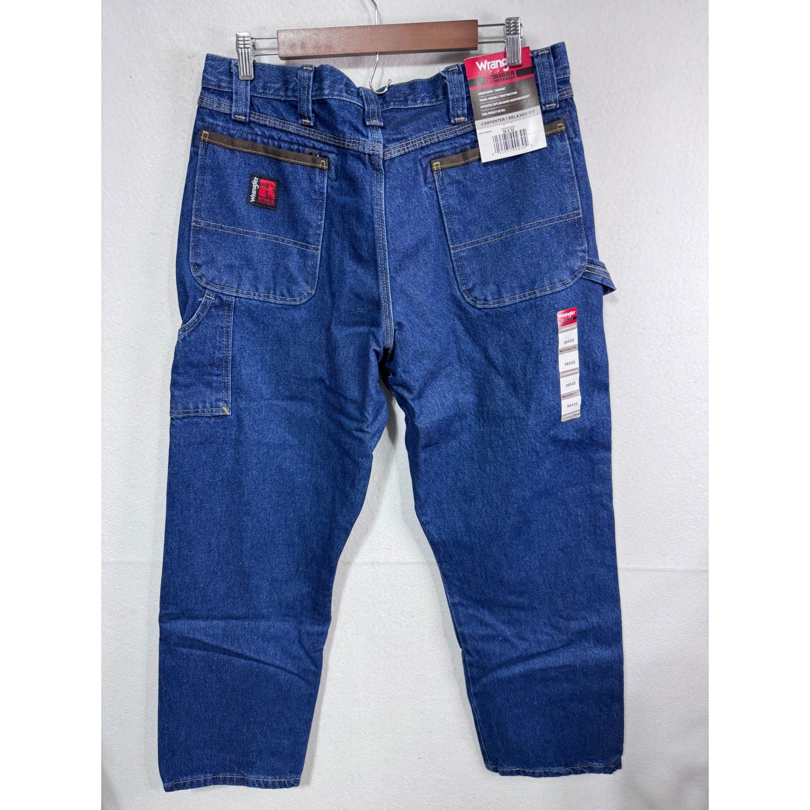 Wrangler Riggs Workwear Mens Carpenter Jeans 36x32 Relaxed Fit Blue Denim thumbnail 5