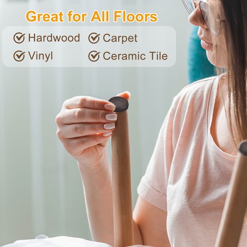 Furniture Sliders, 20Pcs 1" Formed Felt Round Sliding Pads for Carpeted (Beige) - Picture 4 of 6