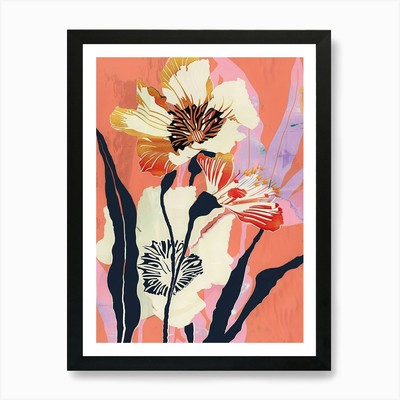 Bunte Blume Illustration Ciner gerahmtes Wandbild Poster Leinwanddruck Bild