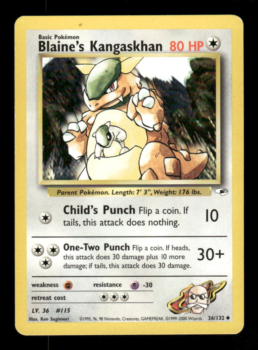 BLAINE'S KANGASKHAN 36/132 UNCOMMON GYM HEROES POKEMON UNLIMITED MP