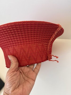 Beautiful RED Hand Made VZULU Hat ISICHOLO - 25'' circumference 5'' Tall