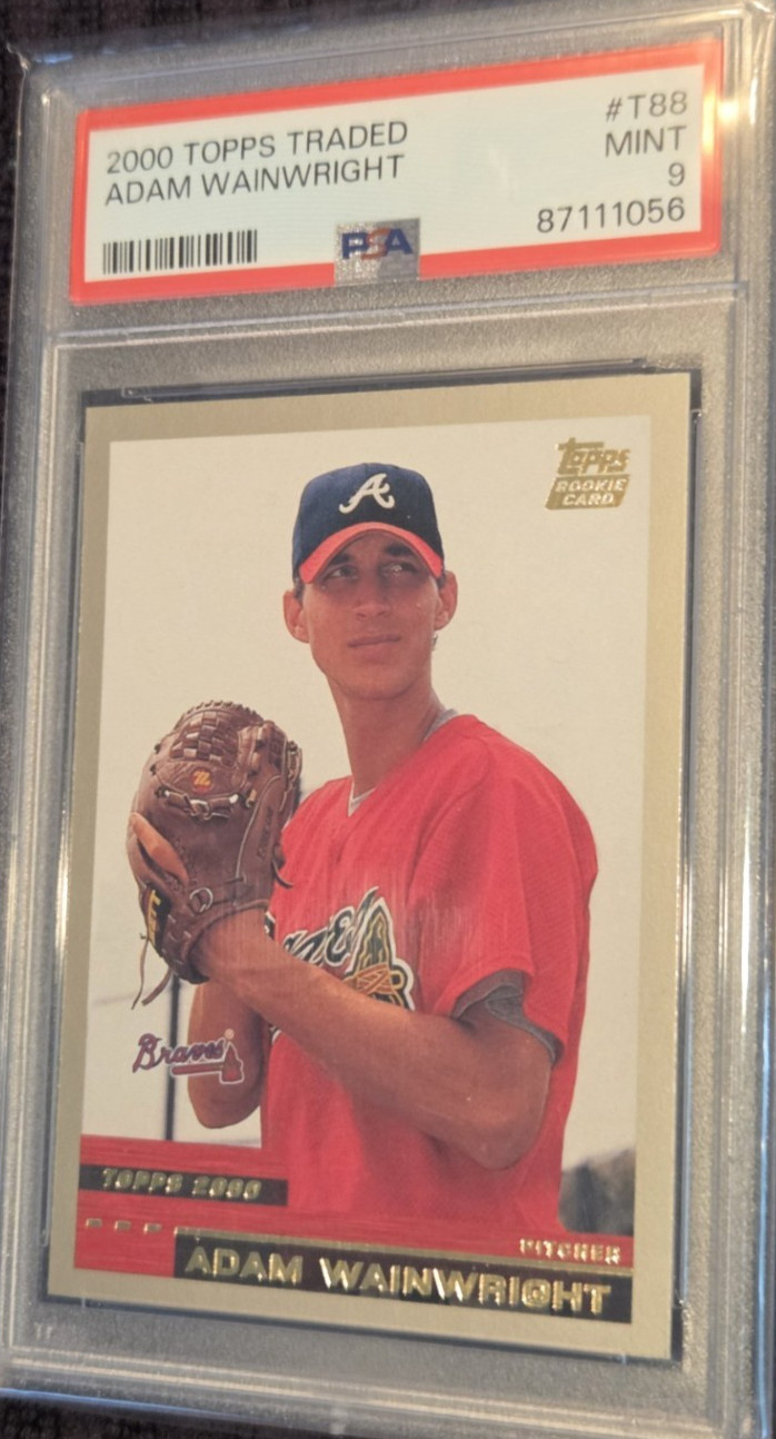 2000 Topps Traded Adam Wainwright #T88 RC Rookie card PSA graded Mint 9