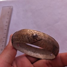 RARE ANTIQUE MOROCCAN BERBER BRONZE CUFF BRACELET HANDCRAFTED TUAREG DESIGN