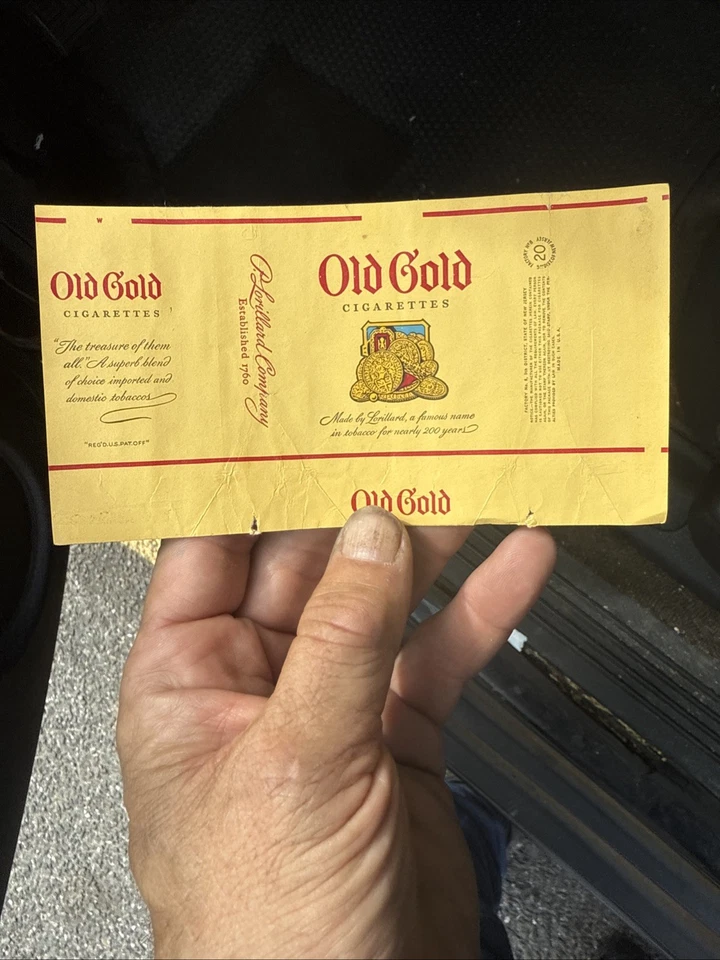 ETIQUETA DE PAPEL PUBLICITARIO VINTAGE DE CIGARRILLOS DORADOS ANTIGUOS vintage original Foto 2 de 4