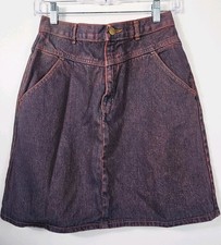NWOT Vintage Palmetto's Womens Size 13 RED Acid Wash Denim SKIRT Grunge 1980s