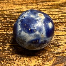 Vintage Bennington Peewee Marble .625 Inch Blue White Clay