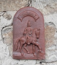 ***VINTAGE DACHZIEGEL*RELIEF*BIBERSCHWANZ*KAISER WILHELM I*REITER*TERRAKOTTA***
