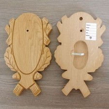 Targa Trofeo 1 Pezzo Scultura Cervo Cervo Maschio Chiaro Con 1 Cassetto In Pino