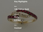 Le Vian 14K Yellow Gold Cocktail Ring for Women 0.594 cts Ruby Diamonds Size 6 — photo 2