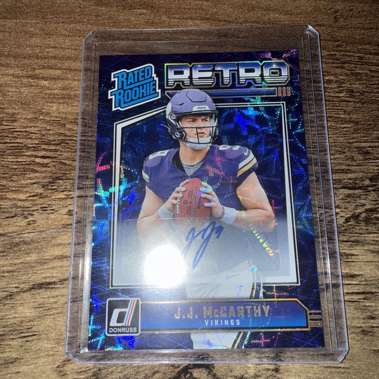 JJ McCarthy Panini Donruss 2024 Retro Rated Rookie Auto /99