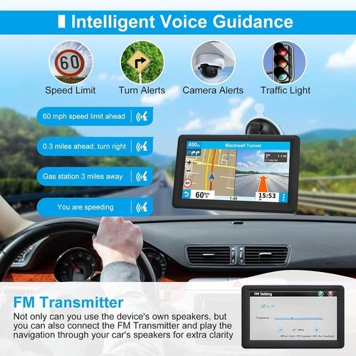 Gps Navigation for Car/Truck 7" Touch Screen Maps w/ Spoken Direction NEW - Picture 8 of 12