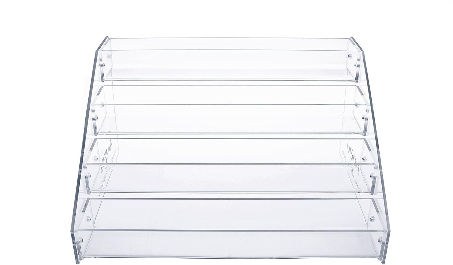 AIMEILI 4 Trays Clear Acrylic Cosmetic Organiser & Gel Nail Polish Display Stan