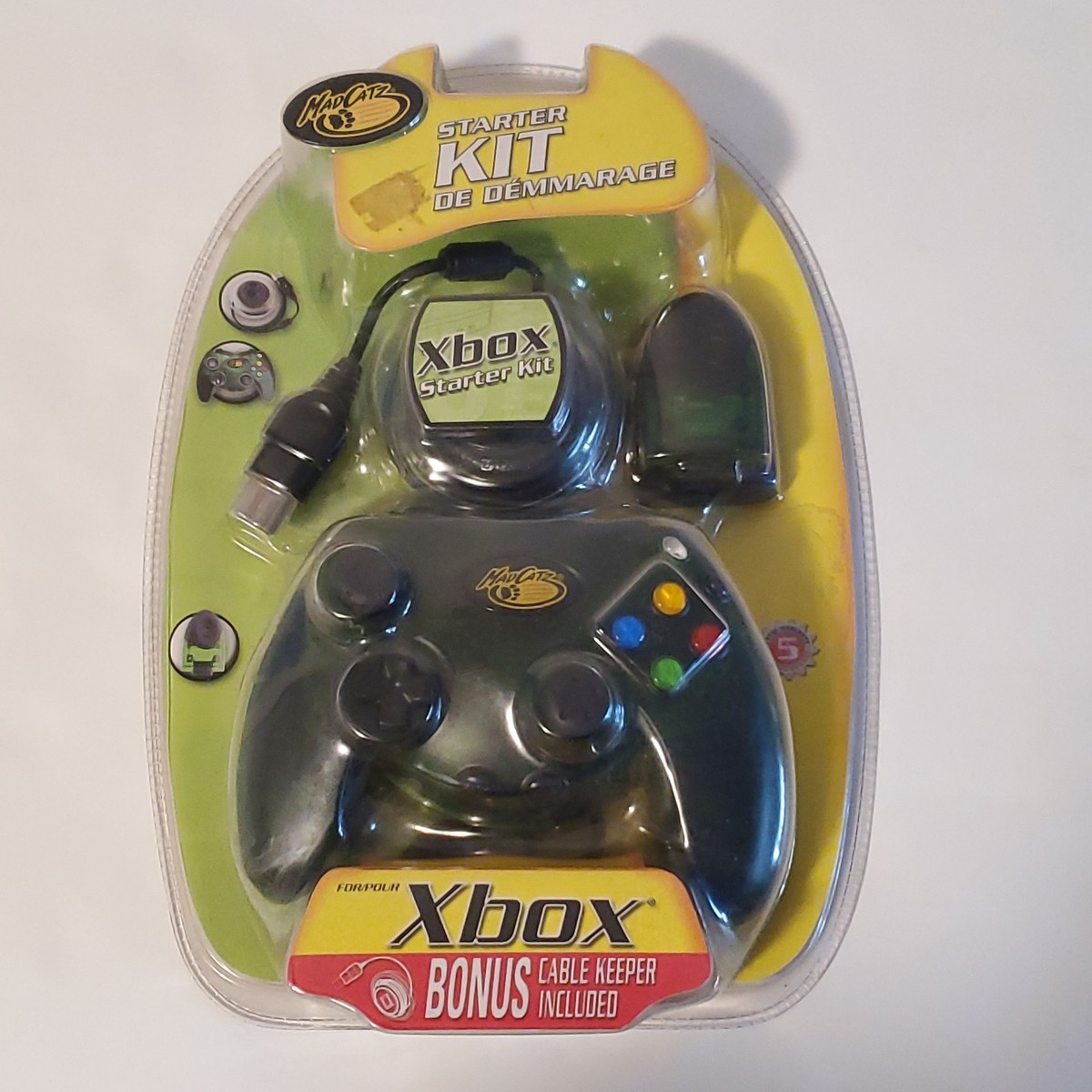 MADCATZ CONTROLLER STARTER KIT XBOX CASE CARD CABLE KEEPER CONTROL