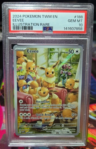 2024 Pokémon TCG Eevee TWM IR #188 PSA 10 Gem Mint Full Art Illustration Rare