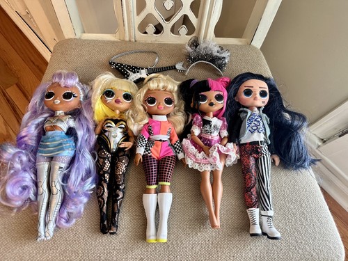 MGA LOL Surprise OMG Dolls Set of 5 with guitar accessories