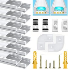 CHESBUNG LED STRIP DIFFUSER,12PACK ALUMINUM CHANNEL 3.3FT/1METER WHITE U-SHAPE