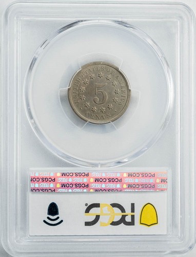 1868 Shield Nickel 5c AU55 PCGS 950077-10 - Picture 2 of 5
