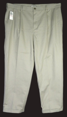 IZOD Men's Khaki Sand Wrinkle Free Double Pleated Chino Pants Size 40 x 30