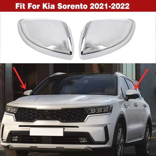 Par de cubiertas de espejo retrovisor delantero decoración tapa cromada para Kia Sorento 2021-2022 - Imagen 7 de 9