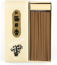 Japanese Nippon Kodo Morning Star PALO SANTO Incense 200 Sticks & Incense Holder