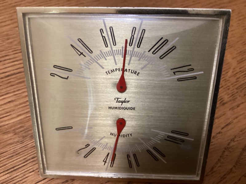 Taylor Humidiguide Mid-Century Temperature & Humidity Table Top Instrument 