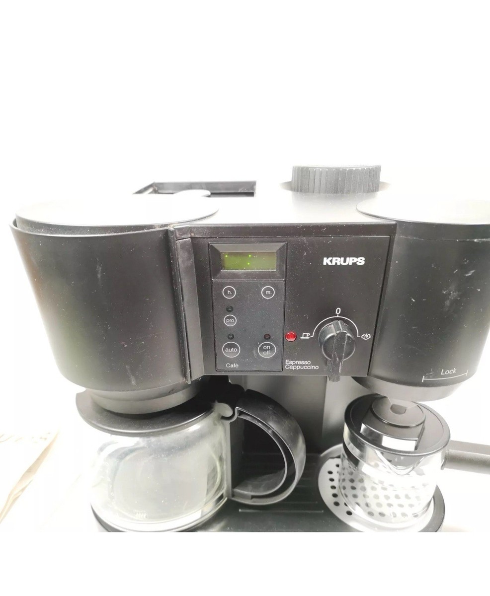 Krups #867 Cafe Bistro 4-Cup Espresso Maker 10-Cup Coffee Machine Black  *READ*