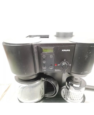 Krups #867 Cafe Bistro 4-Cup Espresso Maker 10-Cup Coffee Machine Black  *READ*
