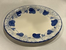 POOLE POTTERY Blue Leaf Vine 14 3/8" Oval Serving Platter- England