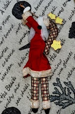 Old World Christmas Primitive Santa Claus Soft Doll Decor Ornament Folk Art VTG