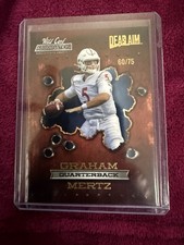 2021 Graham Mertz Wild Card Alumination NIL Rookie Dead Aim Blue 60/75. rookie card picture