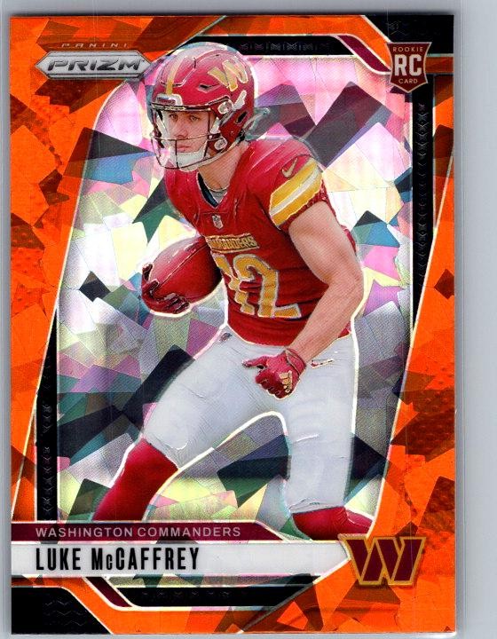 2024 Panini Prizm #367 Luke McCaffrey Rookie Orange Ice A