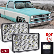 2pcs Fit Chevy C10 Pickup Truck 1980-1986 4x6 Led Headlights Drl Hilo Beam H4