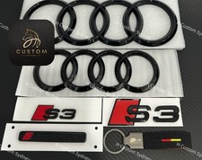 S3 Gloss Black Badges Package Fit For Audi S3 8V 2014-2020 Exclusive Edition