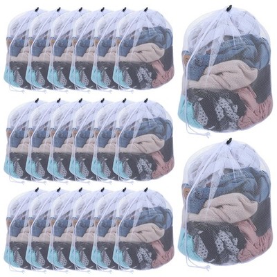 20 Pcs Mesh Laundry Bags Bulk with Drawstring 20 x 24'' Hanging Heavy Duty Me...