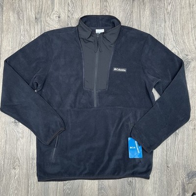 Columbia 1/2 Fleece Sweater Size Medium Mens Black Sequoia Grove $60