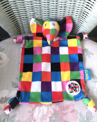 REGENBOGEN ELMER ELEFANT TRÖSTERDECKE STOFFTIER RASSEL SCHNULLER DOUDOU MULTI