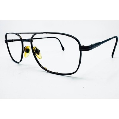 Sferoflex Eyeglass Frames Mens Black Aviator Double Bridge 56-17-140