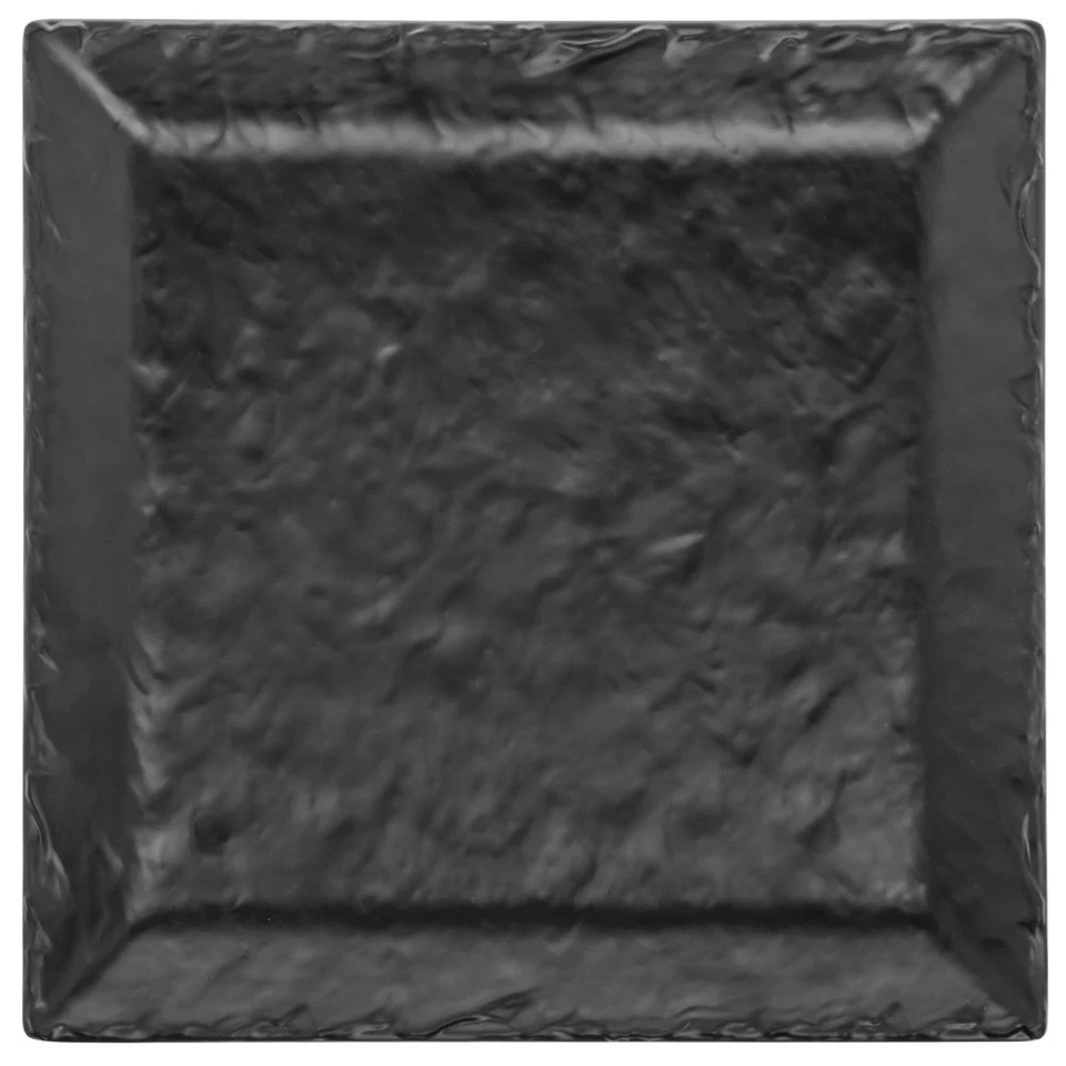 Plato cuadrado de melamina negro colección pizarra sintética Cal-MIL - 11 1/2 L X 11 1/2 Foto 3 de 4