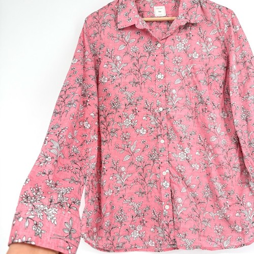 GAP Pink Floral Button Down Long Sleeve Shirt XL - Picture 3 of 8