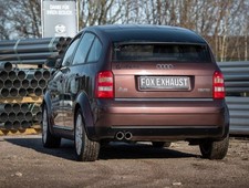 FOX Sportauspuff Komplettanlage ab Kat 2x76 scharf für Audi A2 1.2l TDI 21l Tank