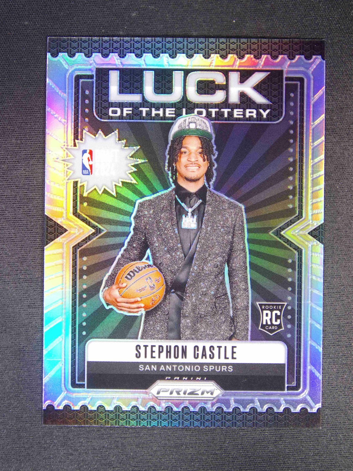 2024-25 Panini Prizm Stephon Castle #12 RC Rookie Luck Of The Lottery Silver
