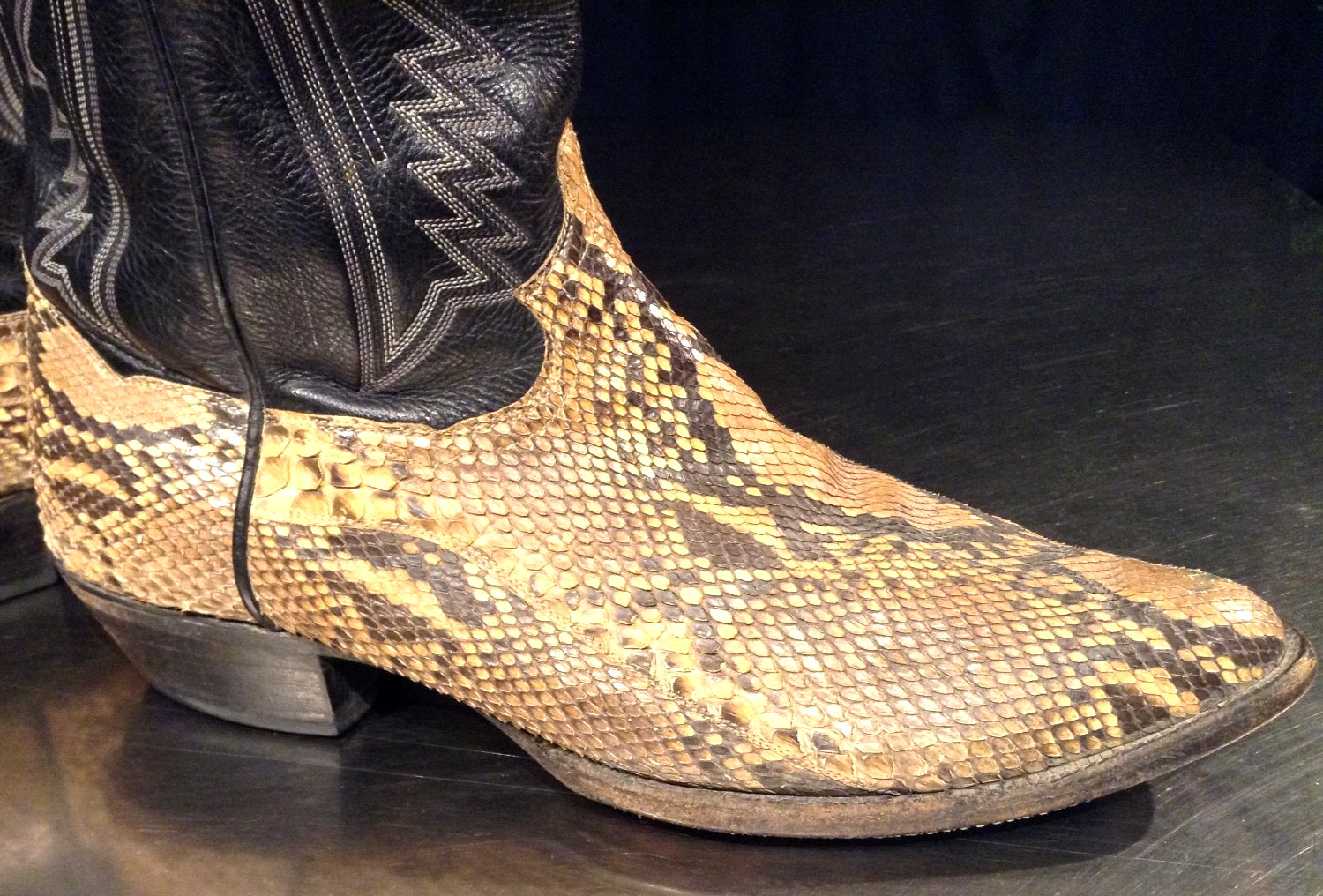 VTG Panhandle Slim Python Leather Cowboy Boots Me… - image 10