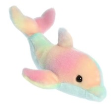 Aurora Mini Flopsie Rainbow Dolphin Stuffed Animal - 8-Inch Plush
