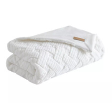 Koolaburra by UGG Crystelle Faux Fur Throw Blanket 50"x70" White Soft Textured