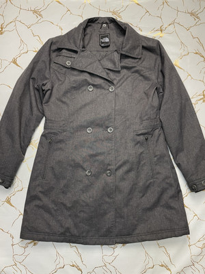 THE NORTH FACE Women Grey Button Up Double Breasted Overcoat Coat XL