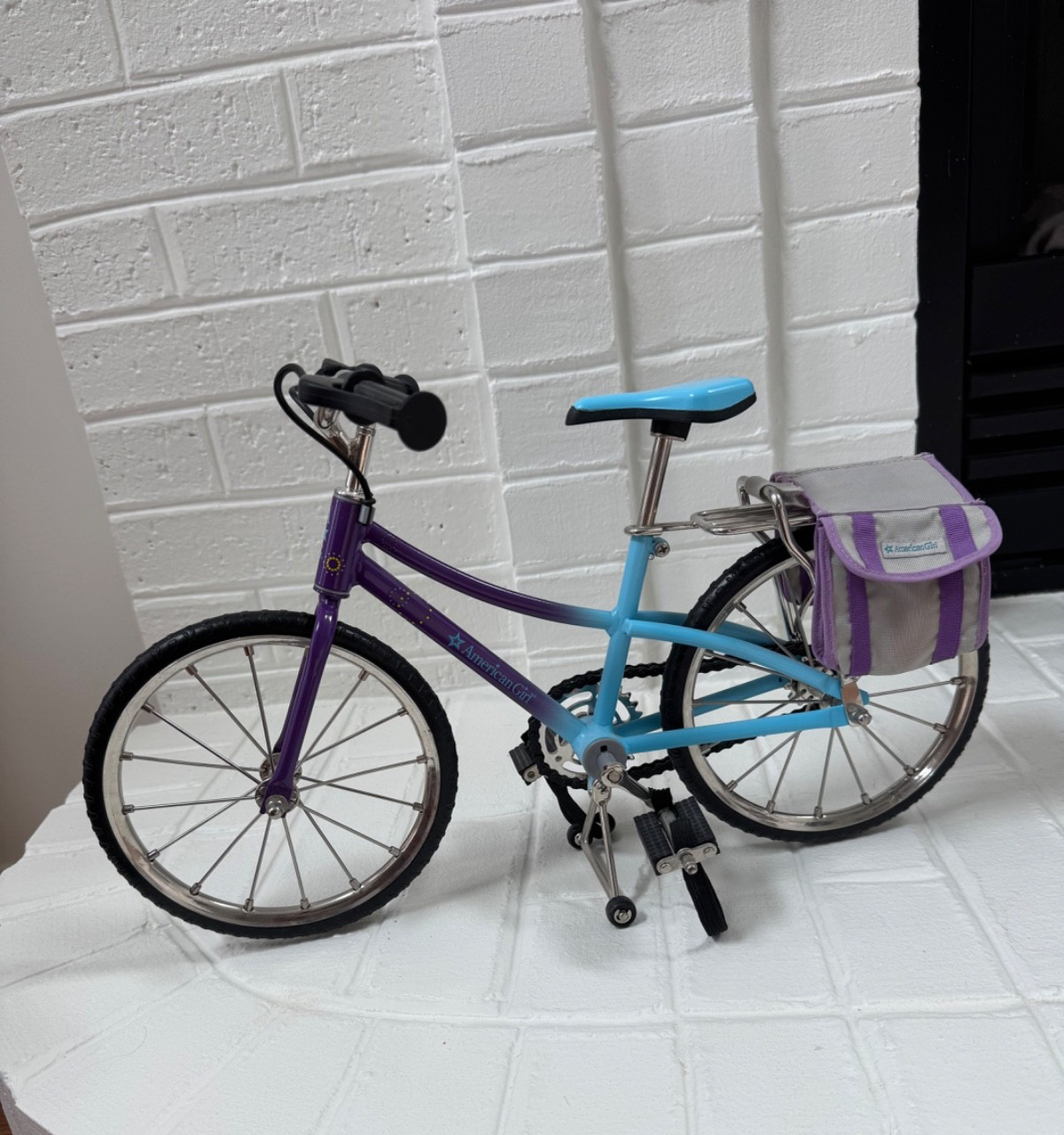 AMERICAN GIRL Pleasant Company Trail Bike and Trailer For 18" Doll- Metal Purple
