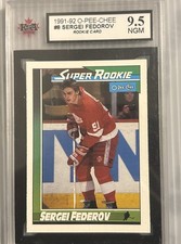 1991-92 OPC O-pee-chee #8 Sergei Fedorov Super Rookie KSA 9.5 RED WINGS
