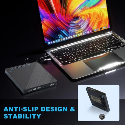 7 in 1 Externes CD/DVD Laufwerk Externer CD-Brenner DVD-Player DVD RW Brenner DE - Afbeelding 8 van 12