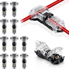 10 Pack T Tap Wire Splice Connectors for 16-20 AWG, 3 Way 1 Pin Low Voltage Quic