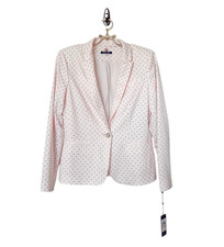 Tommy Hilfiger Pale Pink Pink Polka Dot Single Button Blazer